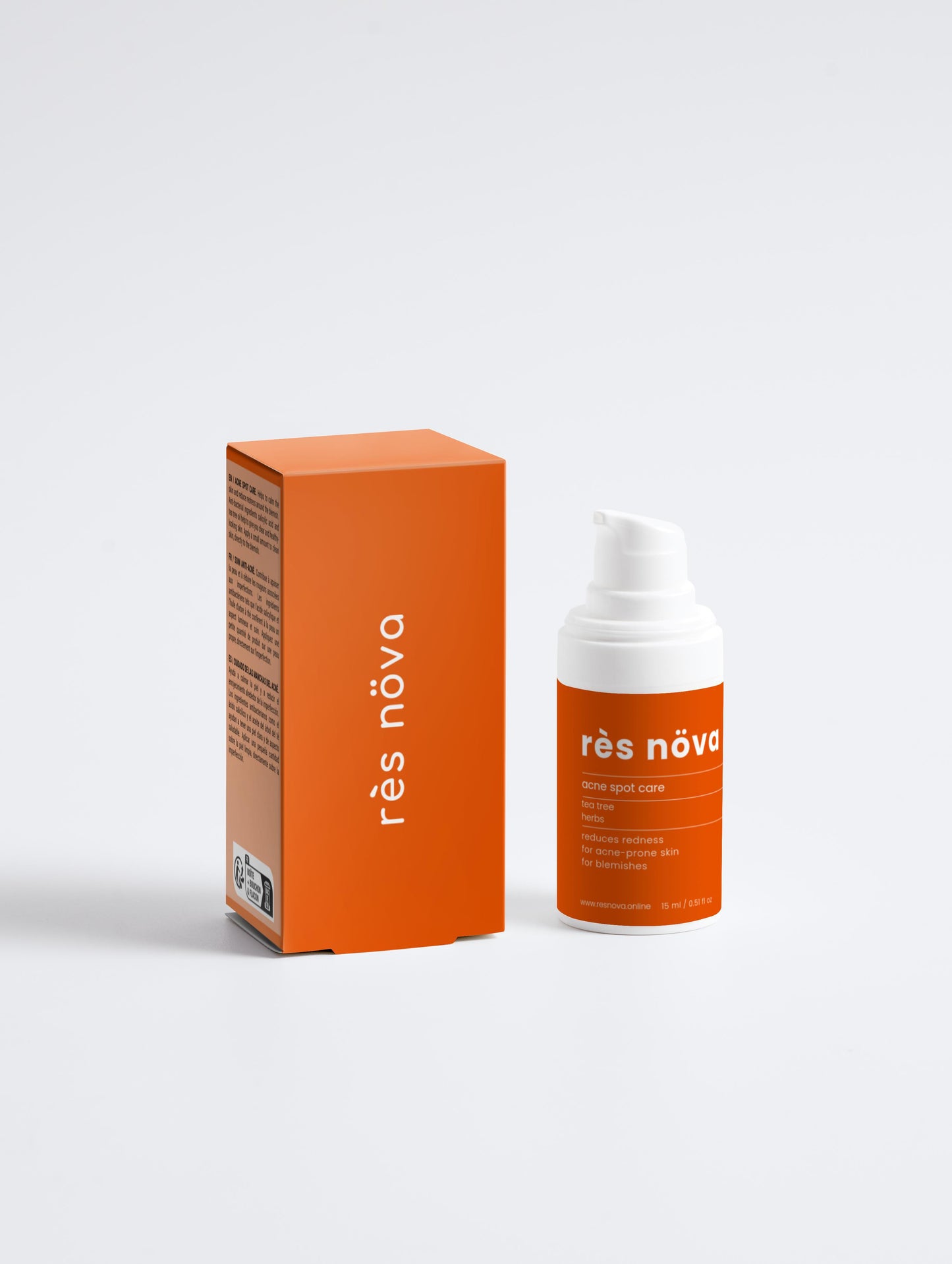 Tea tree & salicylic acid serum for acne-prone skin in white bottle